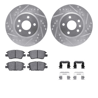 R1 Concepts® - Drilled and Slotted Front Brake Kit with Optimum OE Pads