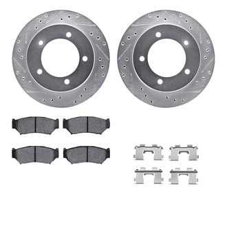 R1 Concepts® - Drilled and Slotted Front Brake Kit with 5000 OE Pads
