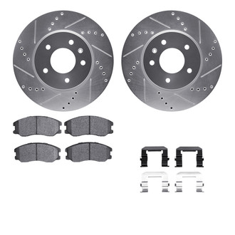 R1 Concepts® - Drilled and Slotted Front Brake Kit with 5000 OE Pads