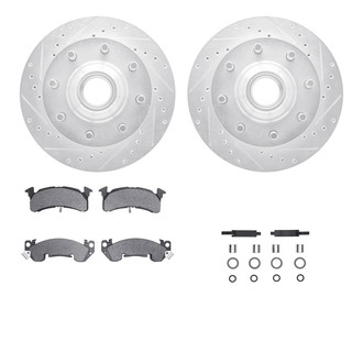 R1 Concepts® - Drilled and Slotted Front Brake Kit with 5000 OE Pads