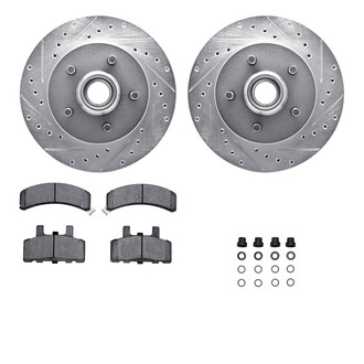 R1 Concepts® - Drilled and Slotted Front Brake Kit with 5000 OE Pads