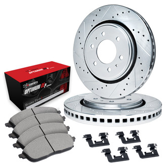 R1 Concepts® - Drilled and Slotted Front Brake Kit with 5000 OE Pads