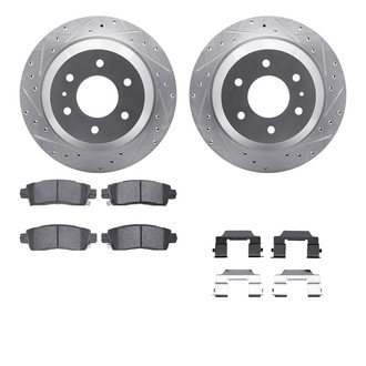 R1 Concepts® - Drilled and Slotted Rear Brake Kit with 5000 OE Pads