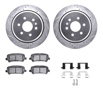 R1 Concepts® - Drilled and Slotted Rear Brake Kit with 5000 OE Pads