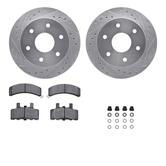 R1 Concepts® - Drilled and Slotted Front Brake Kit with Optimum OE Pads