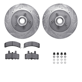 R1 Concepts® - Drilled and Slotted Front Brake Kit with Optimum OE Pads