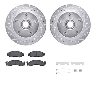 R1 Concepts® - Drilled and Slotted Front Brake Kit with 5000 OE Pads