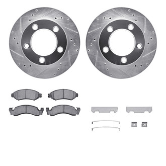 R1 Concepts® - Drilled and Slotted Front Brake Kit with 5000 OE Pads