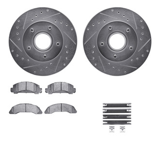 R1 Concepts® - Drilled and Slotted Front Brake Kit with 5000 OE Pads