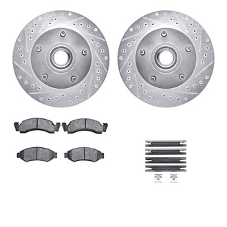 R1 Concepts® - Drilled and Slotted Front Brake Kit with 5000 OE Pads