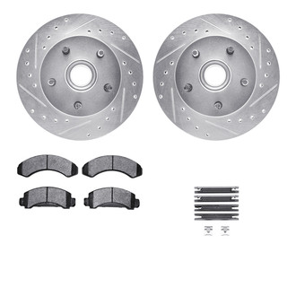 R1 Concepts® - Drilled and Slotted Front Brake Kit with 5000 OE Pads