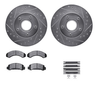 R1 Concepts® - Drilled and Slotted Front Brake Kit with 5000 OE Pads