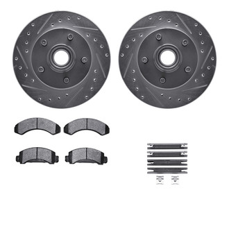 R1 Concepts® - Drilled and Slotted Front Brake Kit with 5000 OE Pads