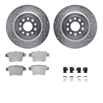 R1 Concepts® - Drilled and Slotted Rear Brake Kit with Optimum OE Pads