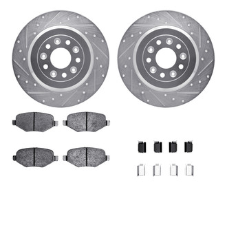 R1 Concepts® - Drilled and Slotted Rear Brake Kit with Optimum OE Pads