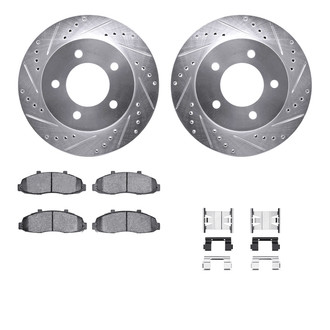 R1 Concepts® - Drilled and Slotted Front Brake Kit with 5000 OE Pads
