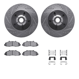 R1 Concepts® - Drilled and Slotted Front Brake Kit with 5000 OE Pads