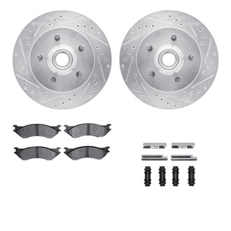 R1 Concepts® - Drilled and Slotted Front Brake Kit with 5000 OE Pads