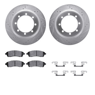 R1 Concepts® - Drilled and Slotted Rear Brake Kit with 5000 OE Pads