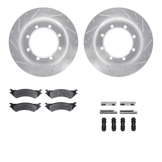 R1 Concepts® - Drilled and Slotted Rear Brake Kit with 5000 OE Pads