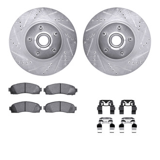 R1 Concepts® - Drilled and Slotted Front Brake Kit with 5000 OE Pads