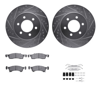 R1 Concepts® - Drilled and Slotted Front Brake Kit with 5000 OE Pads
