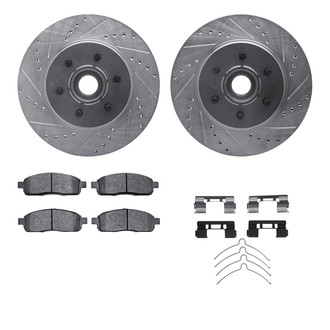 R1 Concepts® - Drilled and Slotted Front Brake Kit with 5000 OE Pads
