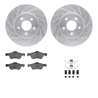 R1 Concepts® - Drilled and Slotted Front Brake Kit with 5000 OE Pads
