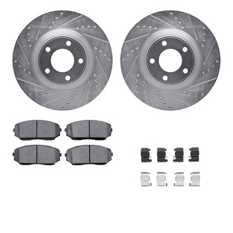 R1 Concepts® - Drilled and Slotted Front Brake Kit with 5000 OE Pads