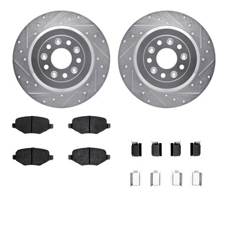 R1 Concepts® - Drilled and Slotted Rear Brake Kit with 5000 OE Pads