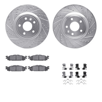 R1 Concepts® - Drilled and Slotted Front Brake Kit with 5000 OE Pads