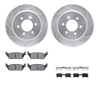 R1 Concepts® - Drilled and Slotted Rear Brake Kit with 5000 OE Pads