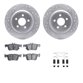 R1 Concepts® WGUH1-55009 - Drilled and Slotted Rear Brake Kit with 5000 OE Pads