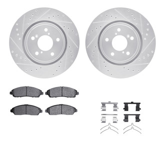 R1 Concepts® - Drilled and Slotted Front Brake Kit with Optimum OE Pads