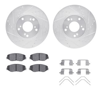 R1 Concepts® - Drilled and Slotted Front Brake Kit with 5000 OE Pads