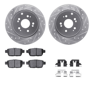 R1 Concepts® - Drilled and Slotted Rear Brake Kit with 5000 OE Pads