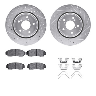 R1 Concepts® - Drilled and Slotted Front Brake Kit with Optimum OE Pads