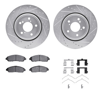 R1 Concepts® - Drilled and Slotted Front Brake Kit with 5000 OE Pads