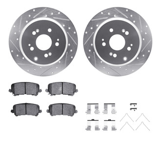 R1 Concepts® - Drilled and Slotted Rear Brake Kit with 5000 OE Pads