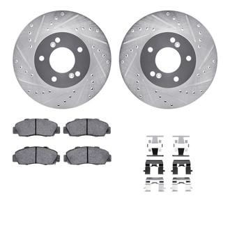 R1 Concepts® - Drilled and Slotted Front Brake Kit with Optimum OE Pads