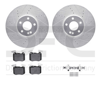 R1 Concepts® - Drilled and Slotted Front Brake Kit with Optimum OE Pads