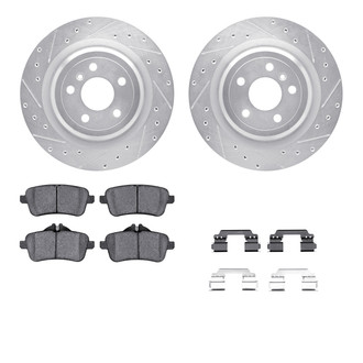 R1 Concepts® - Drilled and Slotted Rear Brake Kit with Optimum OE Pads