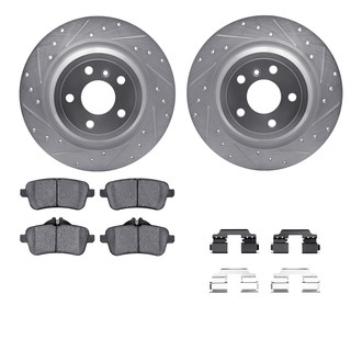 R1 Concepts® - Drilled and Slotted Rear Brake Kit with Optimum OE Pads