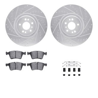 R1 Concepts® - Drilled and Slotted Front Brake Kit with Optimum OE Pads