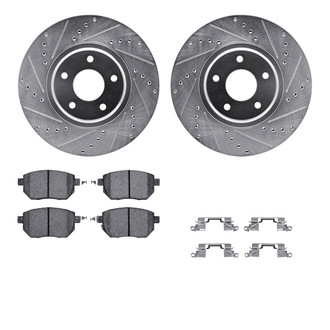 R1 Concepts® - Drilled and Slotted Front Brake Kit with 5000 OE Pads