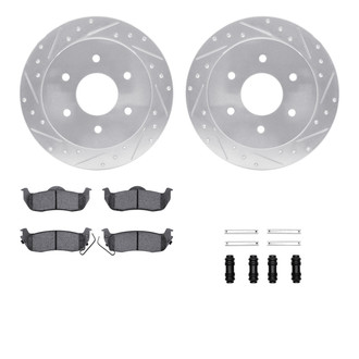 R1 Concepts® - Drilled and Slotted Rear Brake Kit with 5000 OE Pads