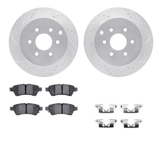 R1 Concepts® - Drilled and Slotted Rear Brake Kit with 5000 OE Pads