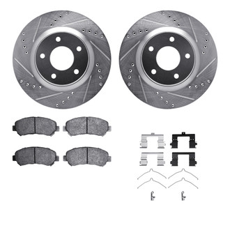 R1 Concepts® - Drilled and Slotted Front Brake Kit with 5000 OE Pads