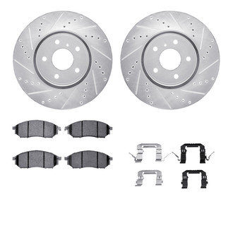 R1 Concepts® - Drilled and Slotted Front Brake Kit with 5000 OE Pads