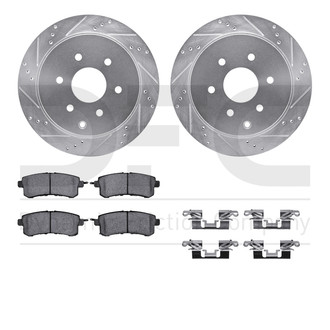 R1 Concepts® - Drilled and Slotted Rear Brake Kit with 5000 OE Pads